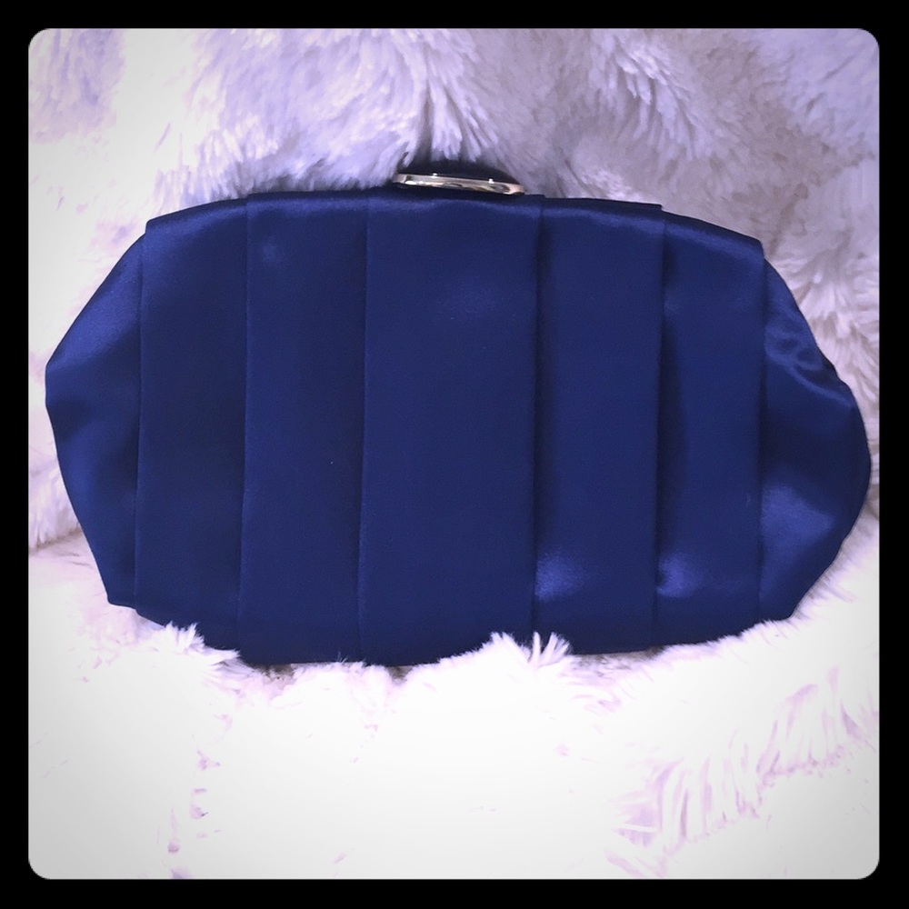 Nine West Navy Blue Satin evening purse